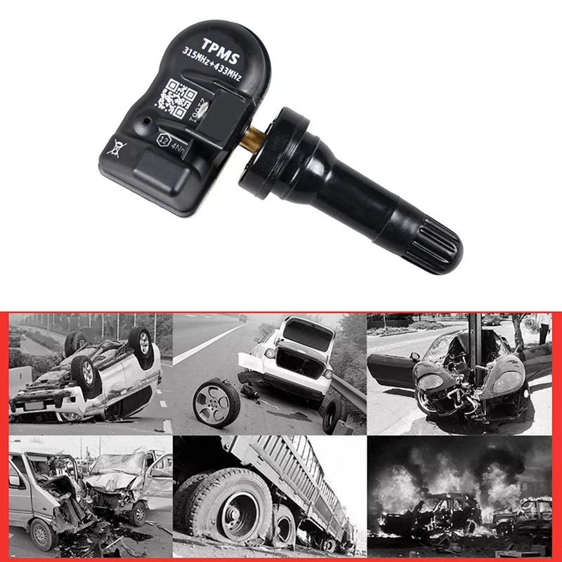 4Pcs Programming MX Sensor TPMS Tire Pressure Monitor Sensor 315MHZ 433MHZ Universal 2 in 1 Repair Tool for-Autel Black