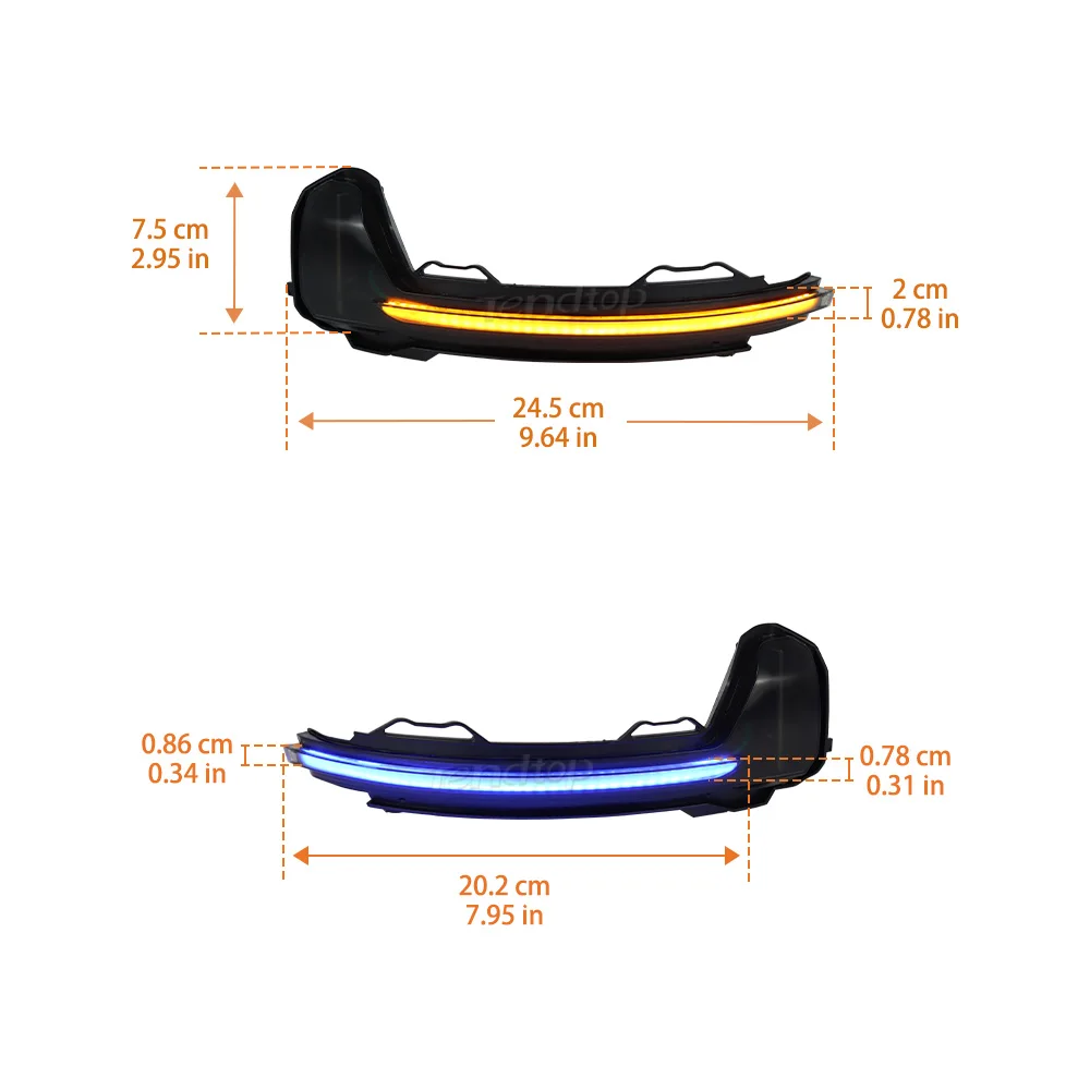 1 Pair For VW Tiguan MK2 2017- 2021 Touareg MK3 19 EU Dynamic Blinker LED Turn Signal Light Side Mirror Indicator Lamp