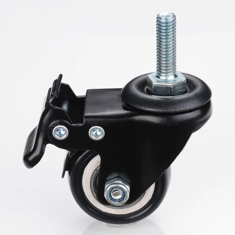 4Pcs Furniture Caster Heavy Duty 180kg 1.5 inch M10 M8 Screw 40mm Chair Sofa Swivel Castor Rubber Wheels Trolley Brake