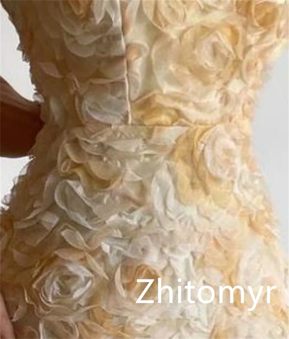 Personalizado sexy intrincado sem alças bainha vestidos de festa flor abraçando saias cetim baile de formatura vestido de festa mulher luxo 2023