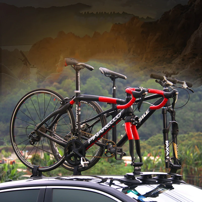 Jetshark Road Mountain Bike Roof Mount Bicycle Carrier Suction Cup Roof-top Rear Bike Rack Car Roof Bicycle Rack