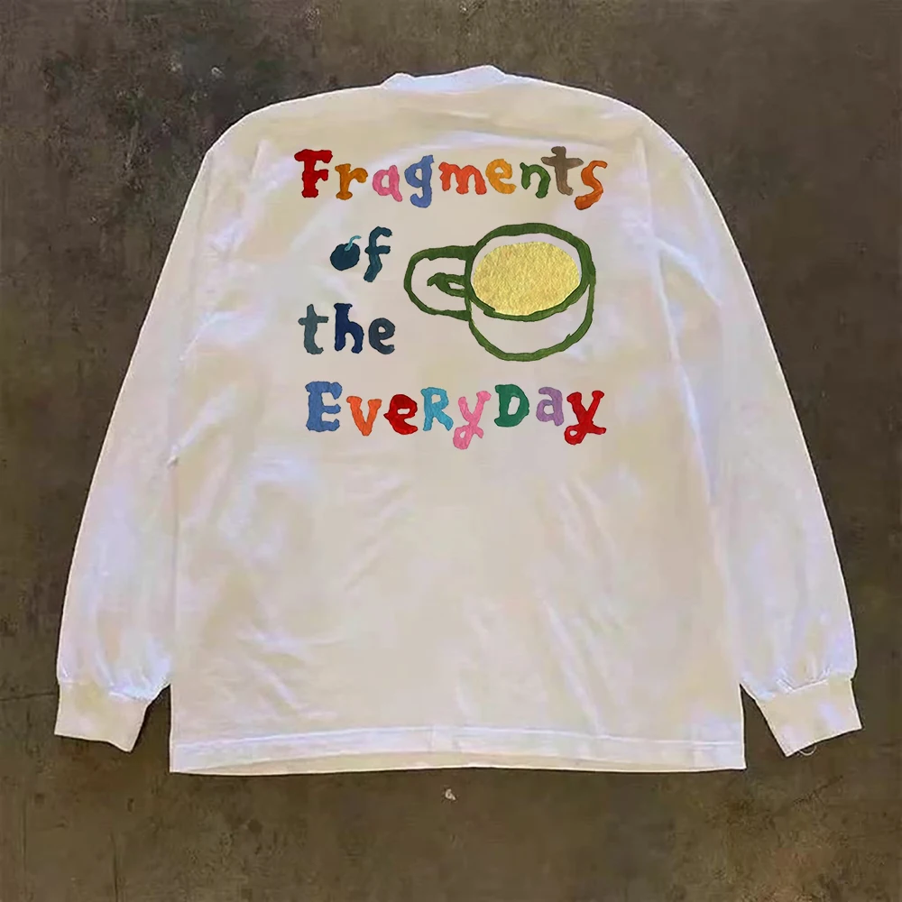 

ex Long Sve round Ne Cotton T-irt Chic Streetwear High Street Sle Casual Faionable Top for Men And Women