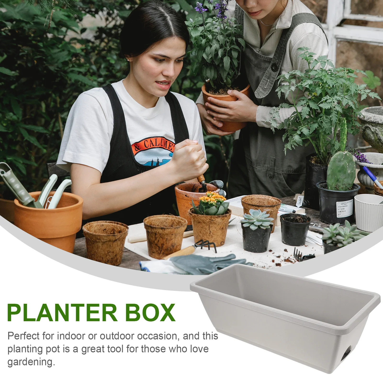 

4 Sets 43cm Space saving Window Frame Planter Pots Tray for Gardening Flower Planting Container Succulent