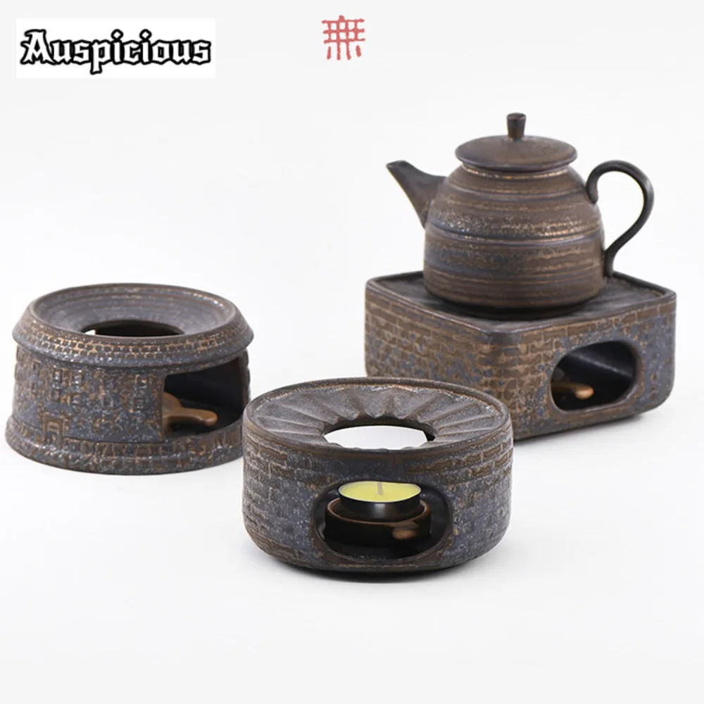 Creative Great Wall Brick Culture Ceramic Teapot Warmer Candle Warmer Base Jug Tea Stove Kettle Stand Chinese Teaset Accessories