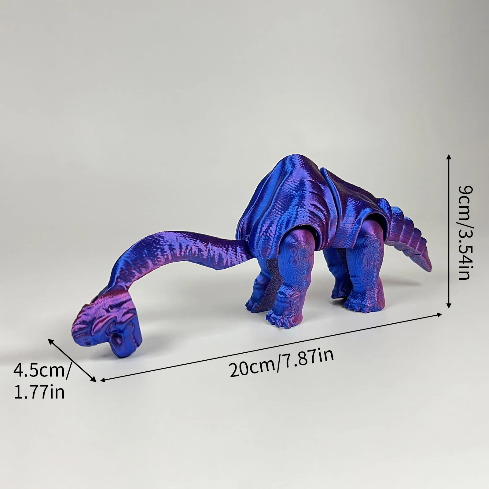 نموذج مطبوع ثلاثي الأبعاد Brachiosaurus تمثال ديناصور مرن الحيوانات مع المفاصل المنقولة ديكور المنزل ألعاب مثيرة للاهتمام للتوحد/Adhd #6