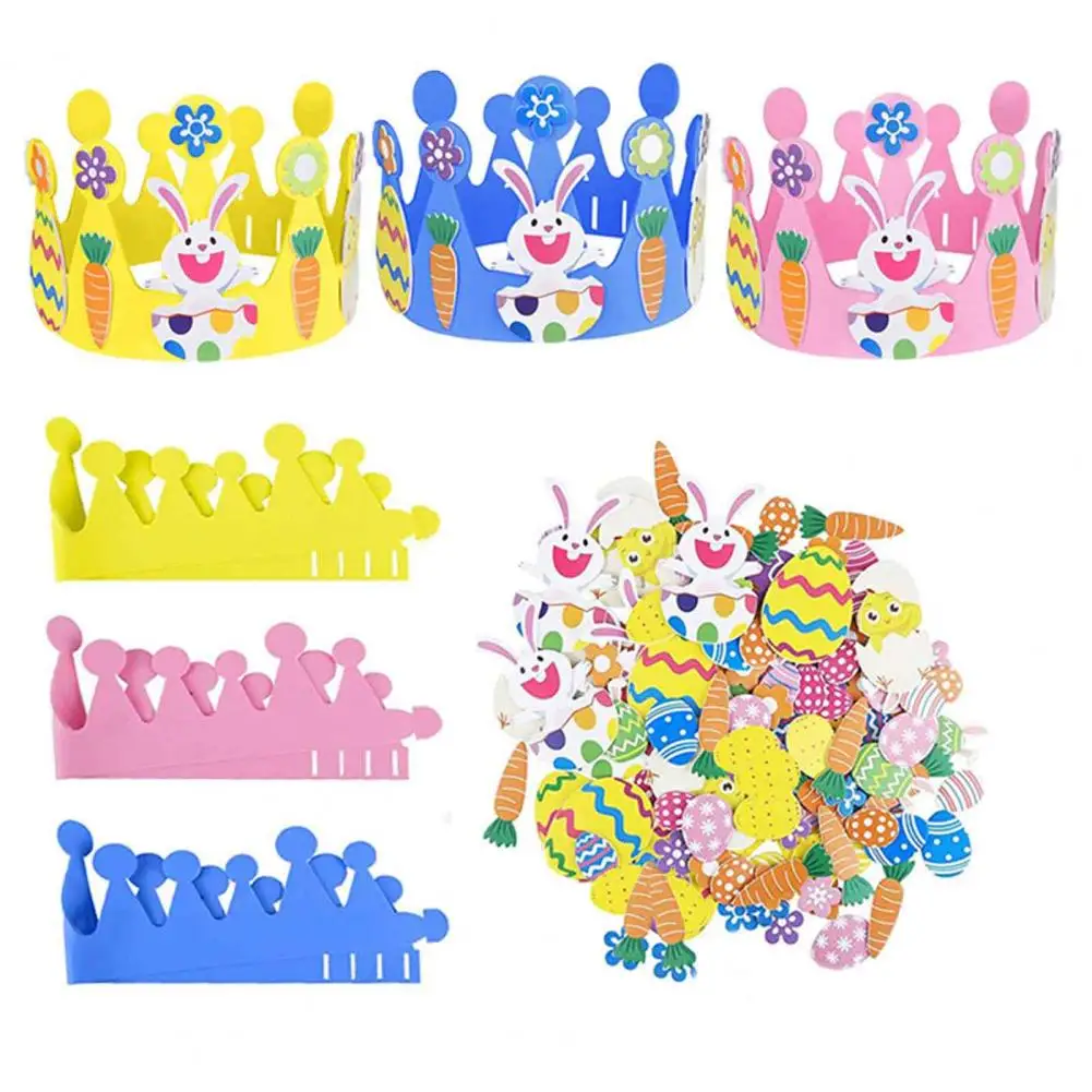 Juego de pegatinas de espuma de conejo para decoración de fiesta de primavera, pegatinas de espuma autoadhesivas, flor de huevo de Pascua Feliz para el hogar