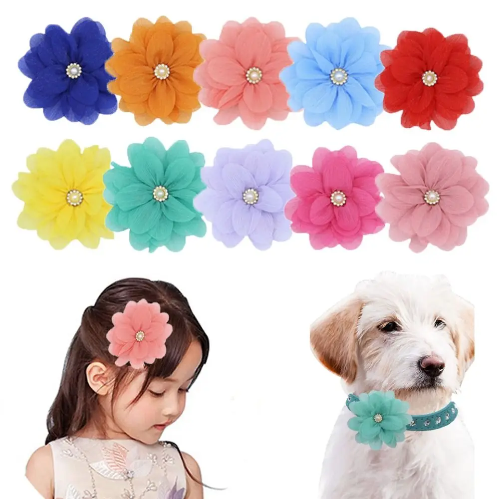5PCS Fashion Chiffon Chiffon Flower Embellishment Versatile DIY Decoration Accessories DIY Craft Craft Supplies Hairclips