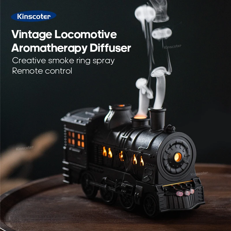 Humidificateur d'air créatif Vintage pour Locomotive de Train, diffuseur d'arôme, pulvérisateur avec anneau de fumée de méduse pour l'aromathérapie d'huile essentielle