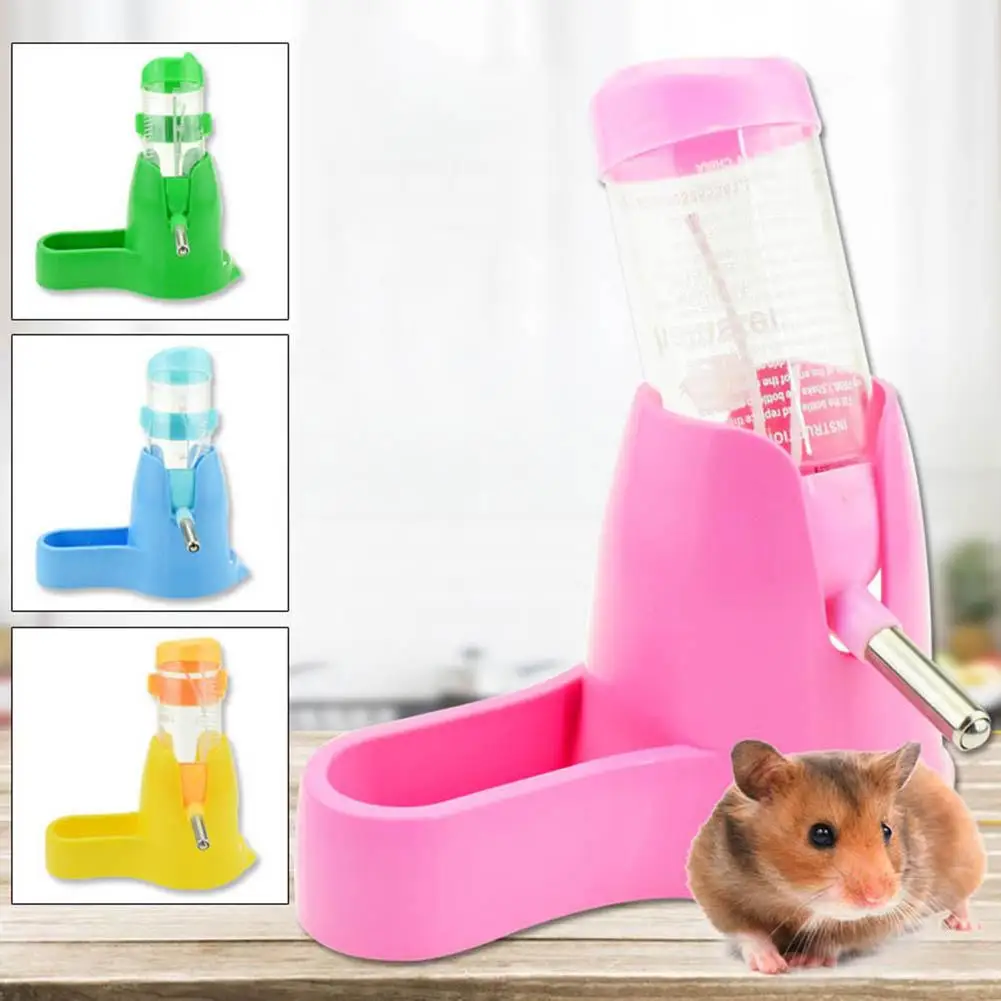 Pet Food Container Auto Drinking Bottle Hamster Hanging Water Bottle Auto Dispenser with Base