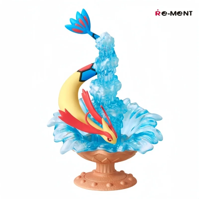 正規品の「re-ment-ポケモン-シャワー-スプラッシュ-ファウンテン-シーン-フィギュア」（リザードン、ミロティック）が入荷しました。コレクションとして飾るのに最適です。