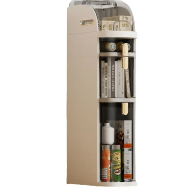 Space-Saving Storage Cabinet - Clear Door Organizer for Narrow Spaces! Multi-Layer Cabinet for Bathroom & Kitchen