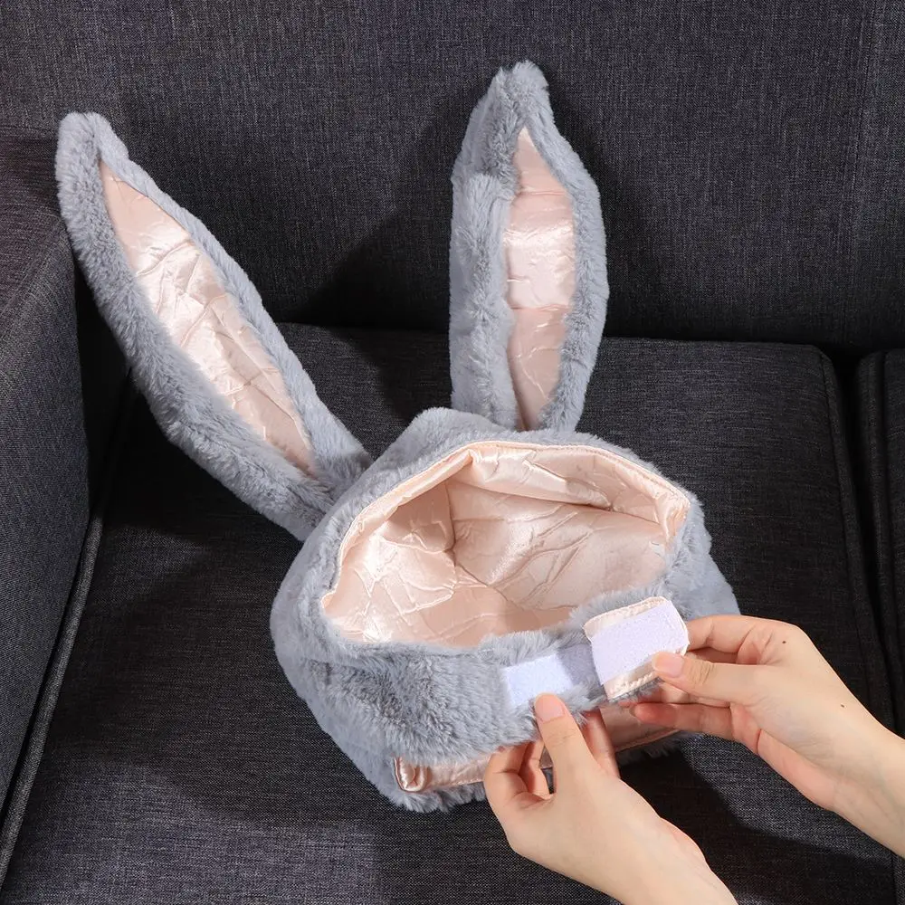 Calentador de cabeza de felpa bonito, accesorios de fotografía, recuerdos de fiesta navideña, sombrero con Orejas de conejo, sombrero de conejo