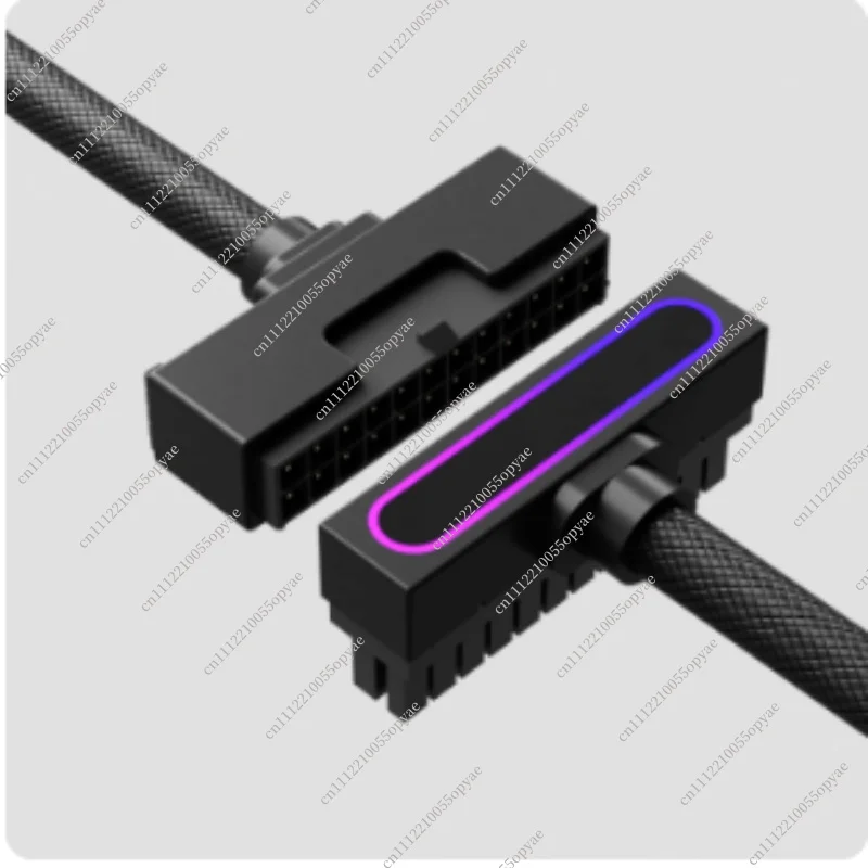 Side Exit ATX 24Pin Motherboard Extension Cable Right Angle Power Adapter Cord PC Mainboard Extension Wire