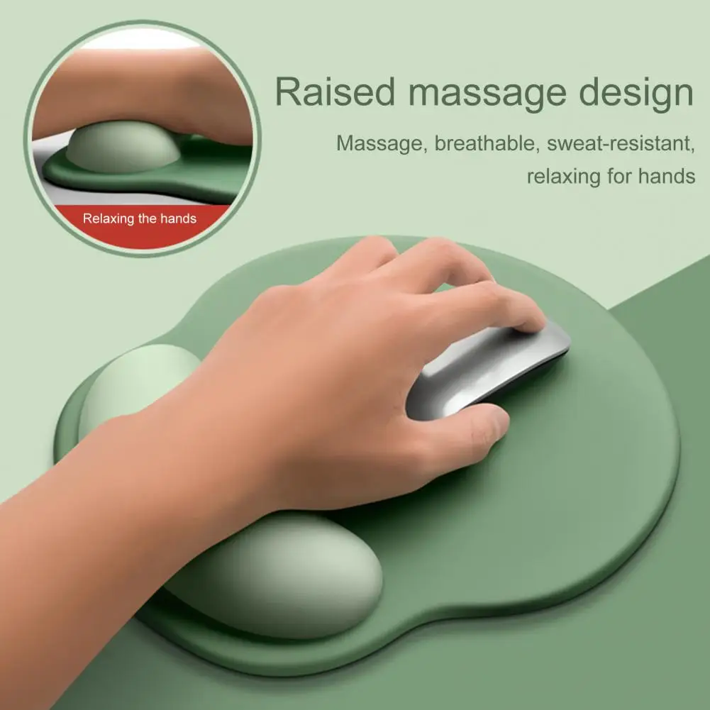 Mint Green Mouse Pad With Wrist Rest Comfort Hand Rest Anti-skid Ergonomic Gamer Mousepad For Office Computer Laptop Typist