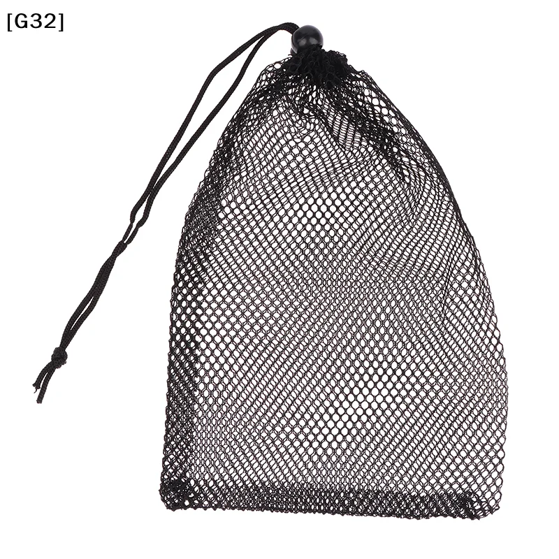 Multi Purpose Black Durable Nylon Mesh Drawstring Bag Storage Pouch Home Travel Outdoor Activity Laundry Bag Stuff Sack[G32]