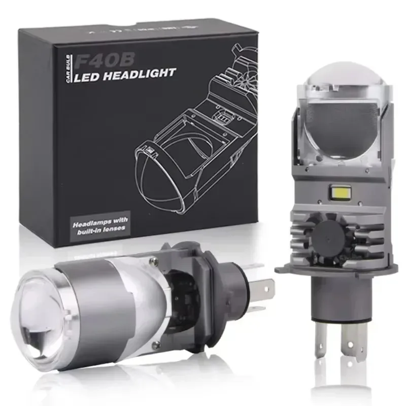 

Car Headlight with Projector Lens F40B Super Bright Fog Bulb 6000K H4 LED Canbus Light
