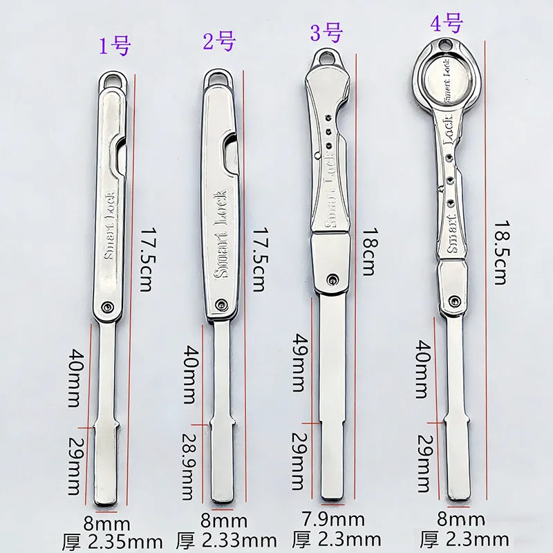 10pcs Best quality  Lock Zinc alloy handle folding flat panel fingerprint lock multi-track smart lock key blank