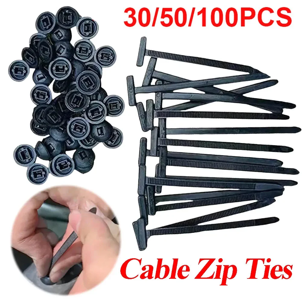 

400-30pcs Nylon Universal Cable Tie Buckle Pin and Button Zip Ties Self-Locking Fixed Cables Zip Tie Wire Fastening Straps