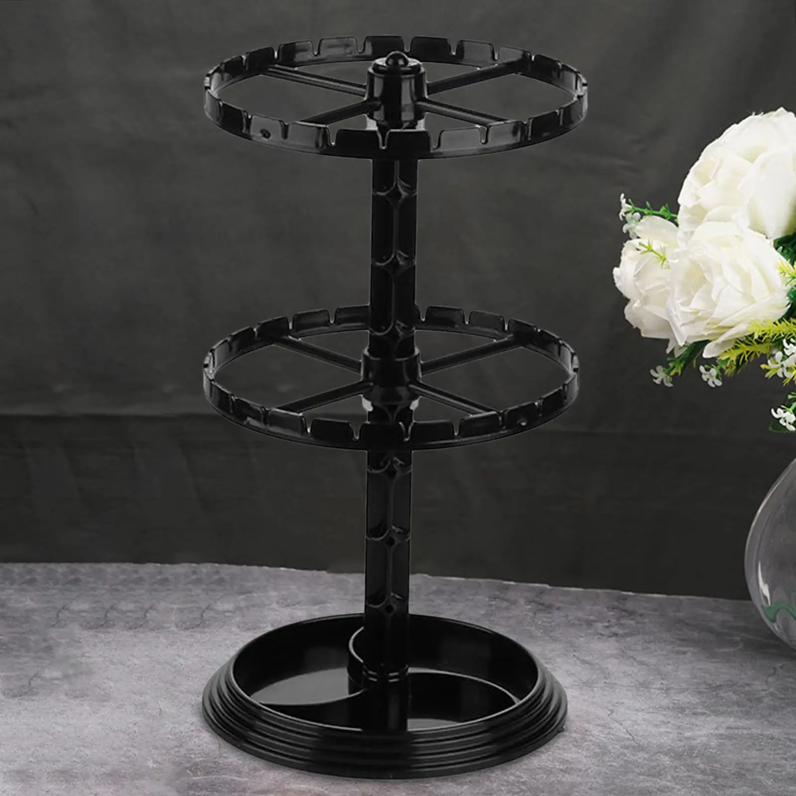 Rotating Earring Organizer Carousel 2 Layer Durable Jewelry Display stand rack for Glasses Countertop Lipstick Bracelet Watch
