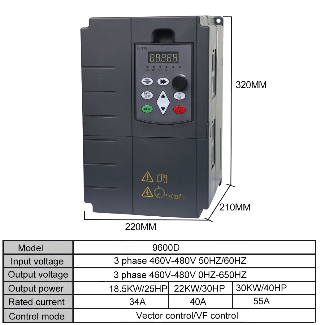 Variable Frequency Drive 460V-480V 5.5KW-55KW 3P-3P Industrial Motor Control System for Efficient Power Regulation