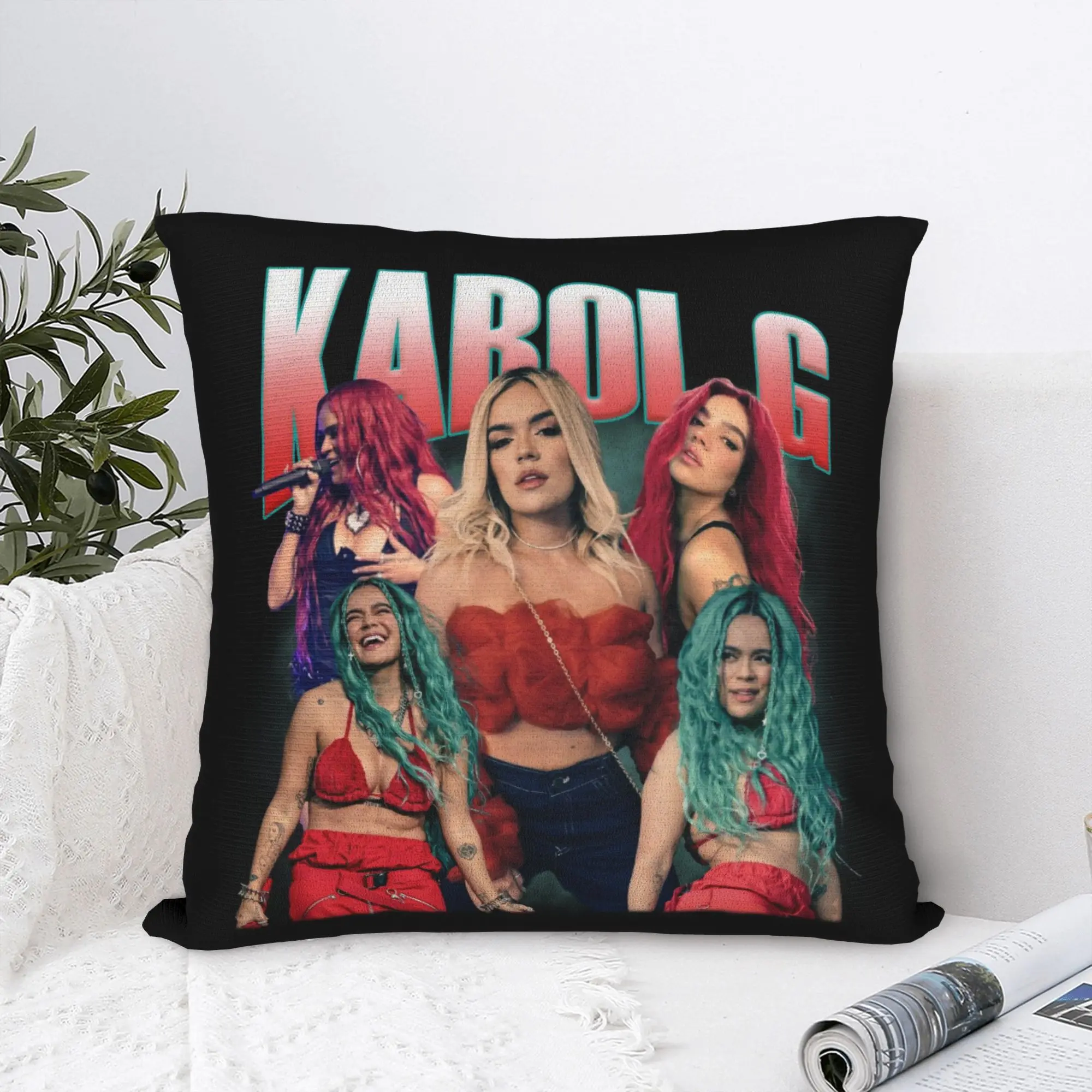 Karol G Pillowcase Printed Polyester Cushion Cover Decor  Pillow Case Cover Home Zipper 40*40cm