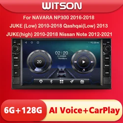 WITSON 7 inch BIG SCREEN Android 11 AI VOICE Car radio For NAVARA NP300 JUKE Qashqai Nissan Note  6GB RAM 128GB ROM navigation