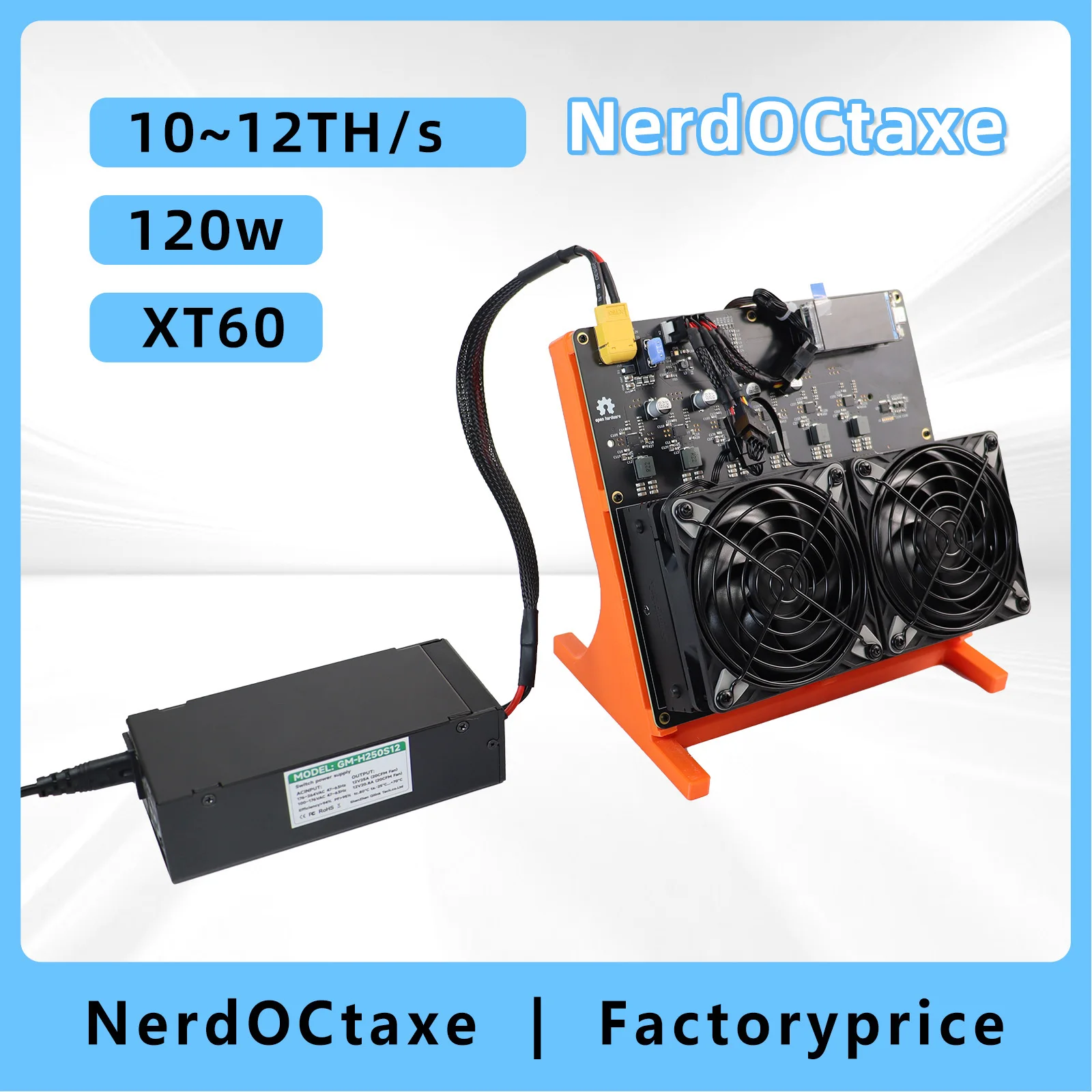 

NerdOCTAxe Rev3.1 12TH/s Bitcoin Miner 200W BM1370 ASIC Chip SHA-256 BTC Solo Miner Open Source Home Mining Machine