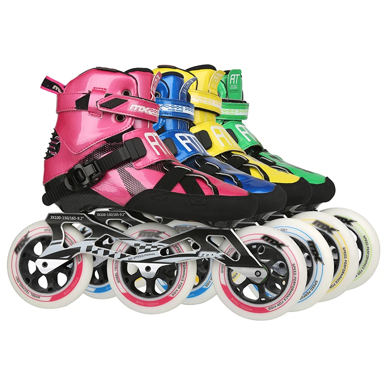 Yellow Maximum load 65kg PU Upper Roller Skate Shoes