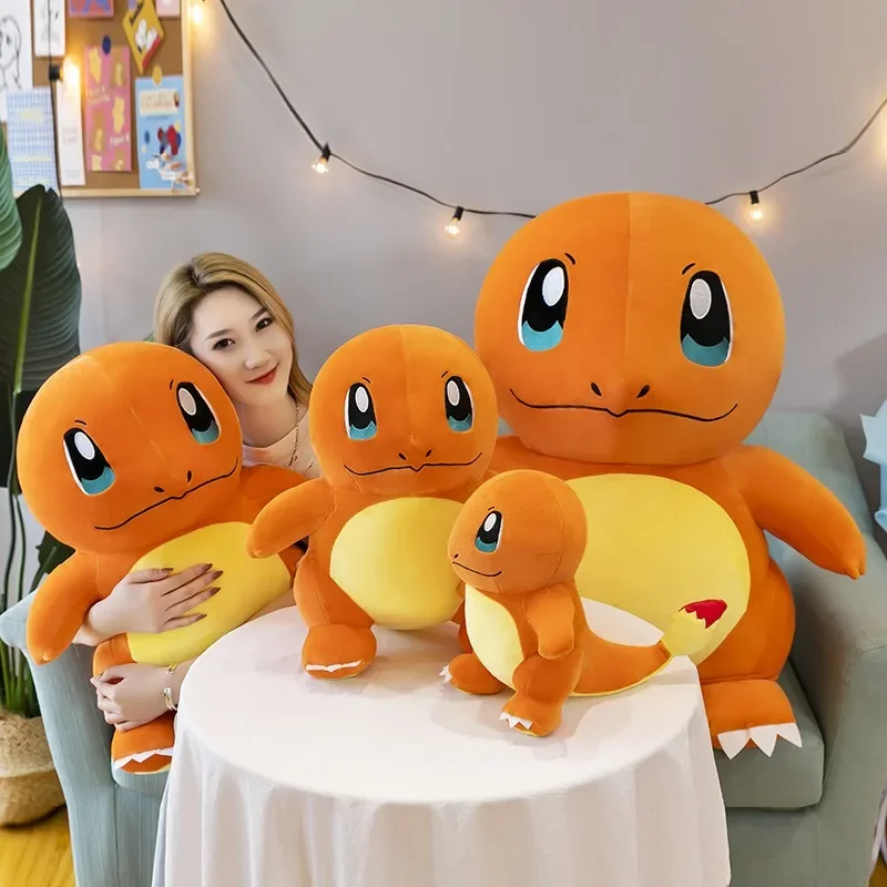 90cm/75cm Big Size Pokemon Charmander Anime Plush Stuffed Doll Cute Toy Room Decoration Pillow for Friends Holiday Gifts