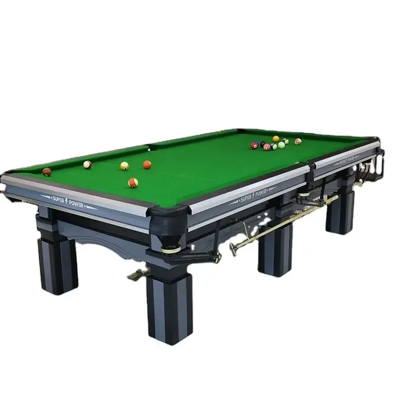 Factory Best Selling Tournament English Style 12ft Steel Cushion Snooker Table 10ft Solid Wood Billiards Snooker Table for Clubs