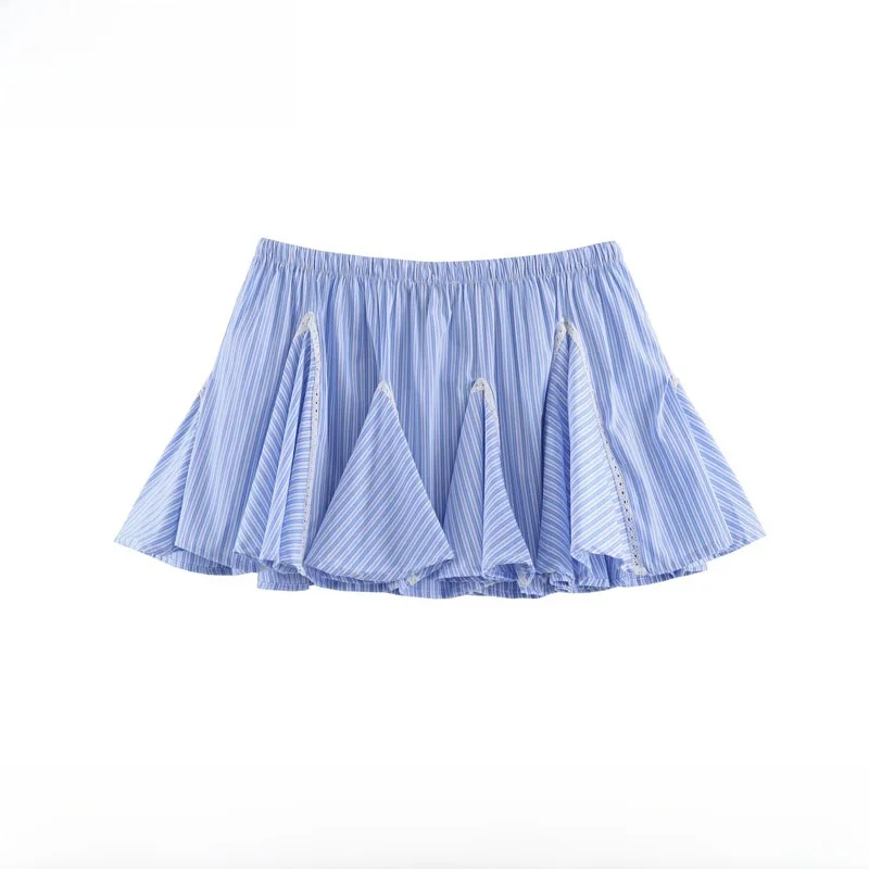 Fashionable Striped  Skirt Women's New Arrival Spring Summer A-Line Standard Fit Polyester Fiber Color Block ZR Style