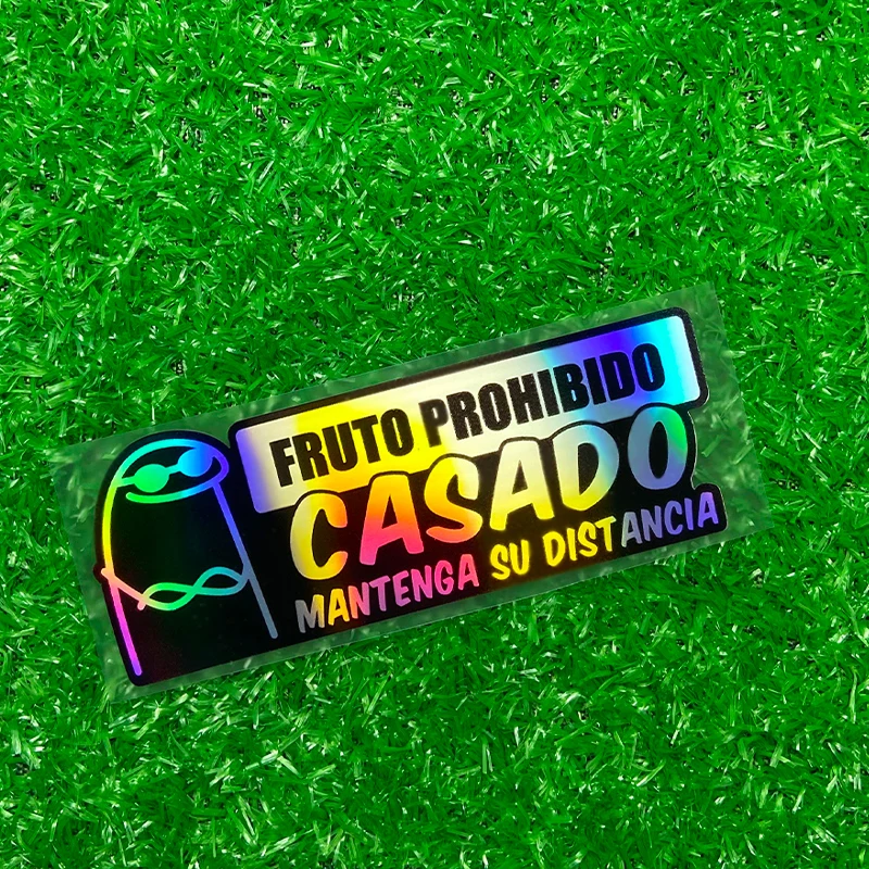 1PC Pegatina Divertida de Meme 'Fruto Prohibido' para Tanque de Combustible de Motocicleta y E-scooter