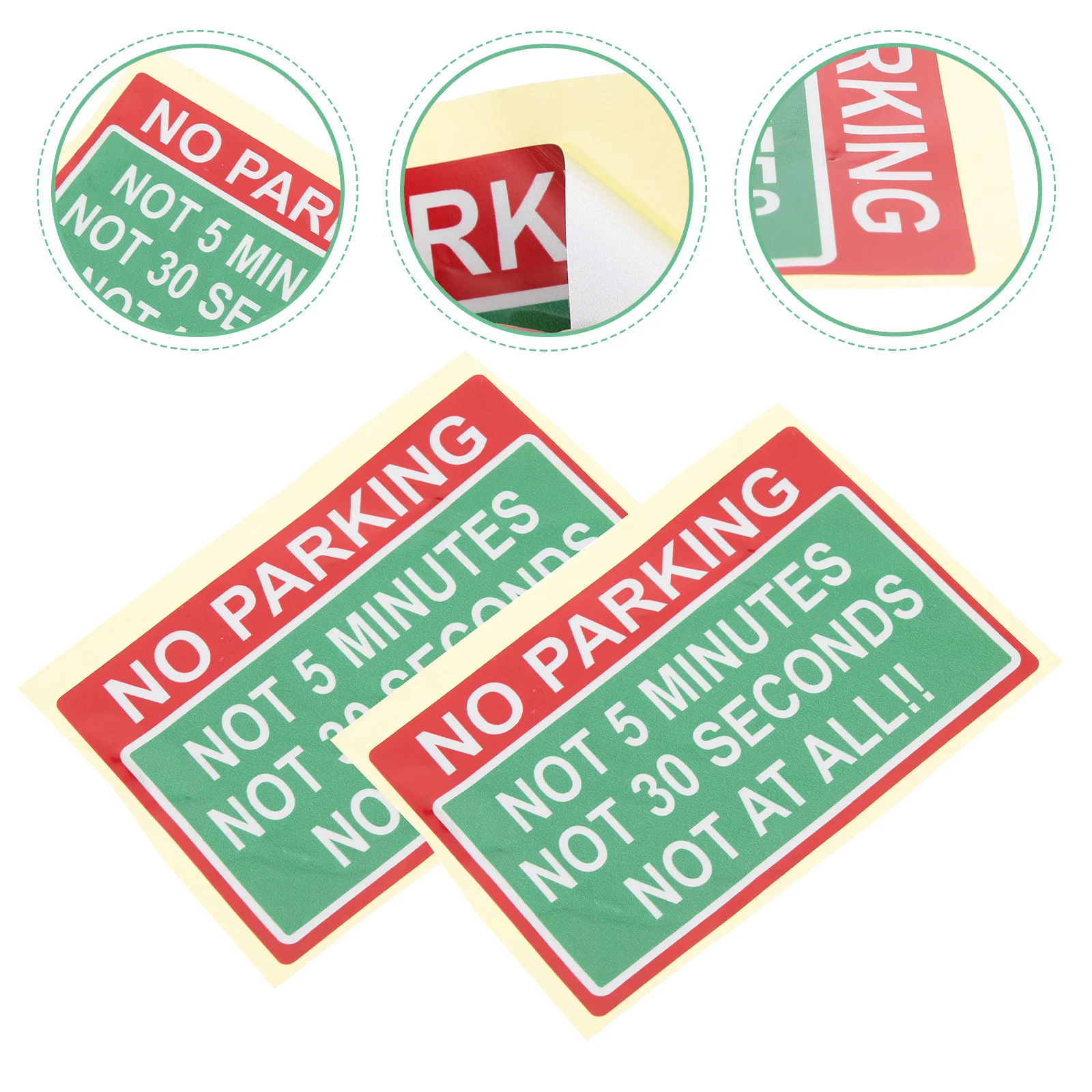 

2pcs No Parking Sign Vehicle Sticker Self-Adhesive Pvc For Restaurant Warning Signboard Creative