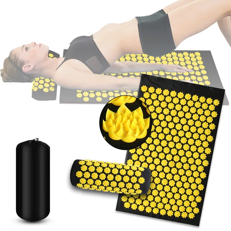 Customizable 3Pcs Massage Acupressure Mat And Pillow Massage Relieve Stress Back Body Pain Spike Cushion Yoga Acupuncture
