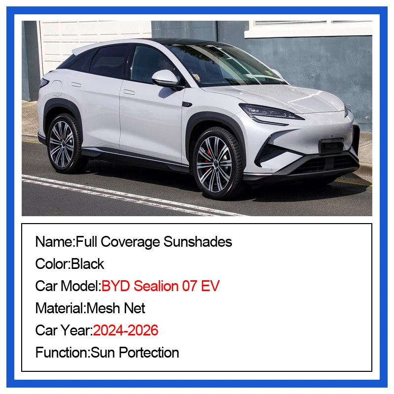 Magnetic Car Window Sunshade For BYD Sealion 07 EV 2025 Accessories Mesh Curtain Front Windshield Side Window Privacy Shading