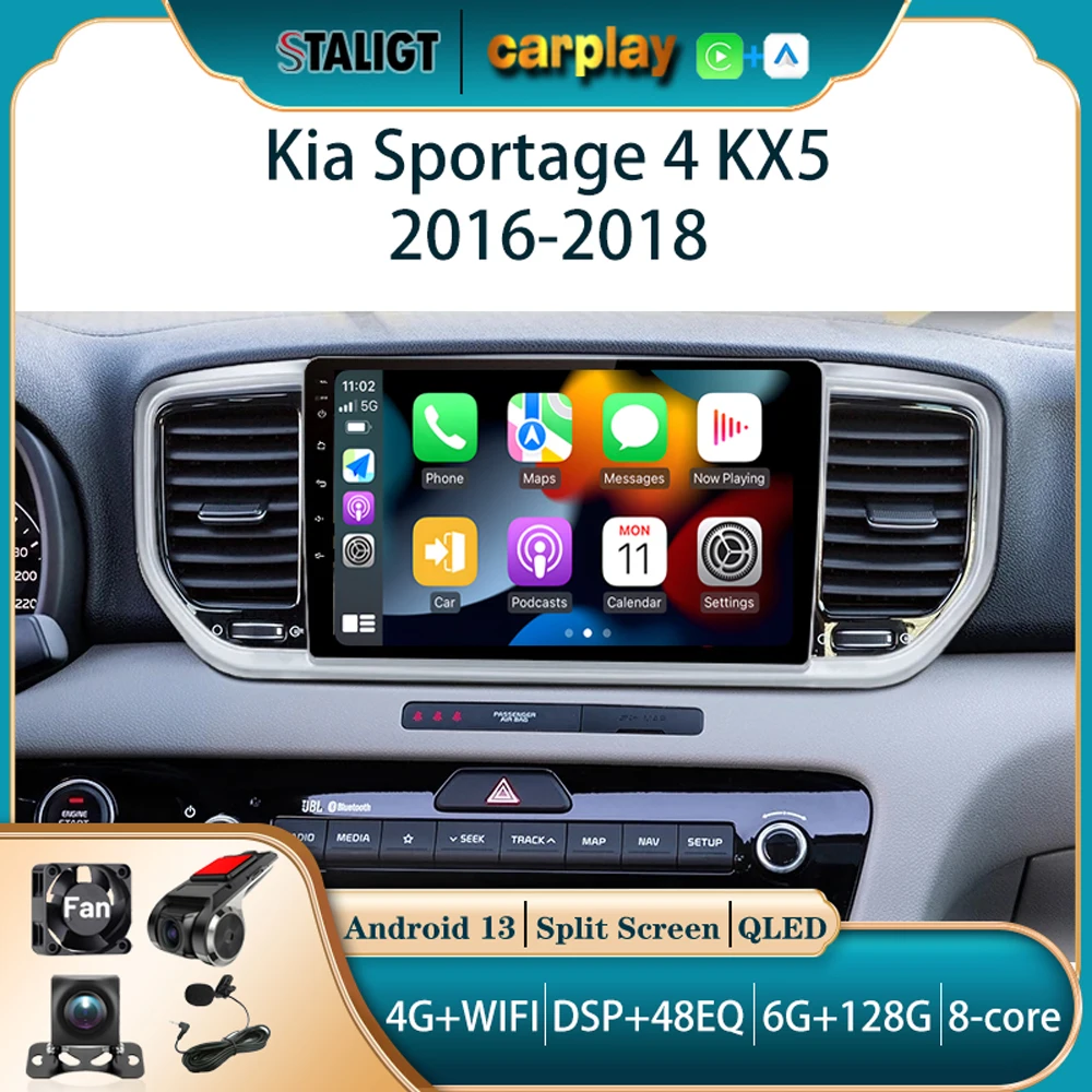 

2Din Android Radio Car Stereo 8Core DSP Subwoofer Multimedia Automotive Player For Kia Sportage 4 KX5 2016-2018 GPS Car Stereo