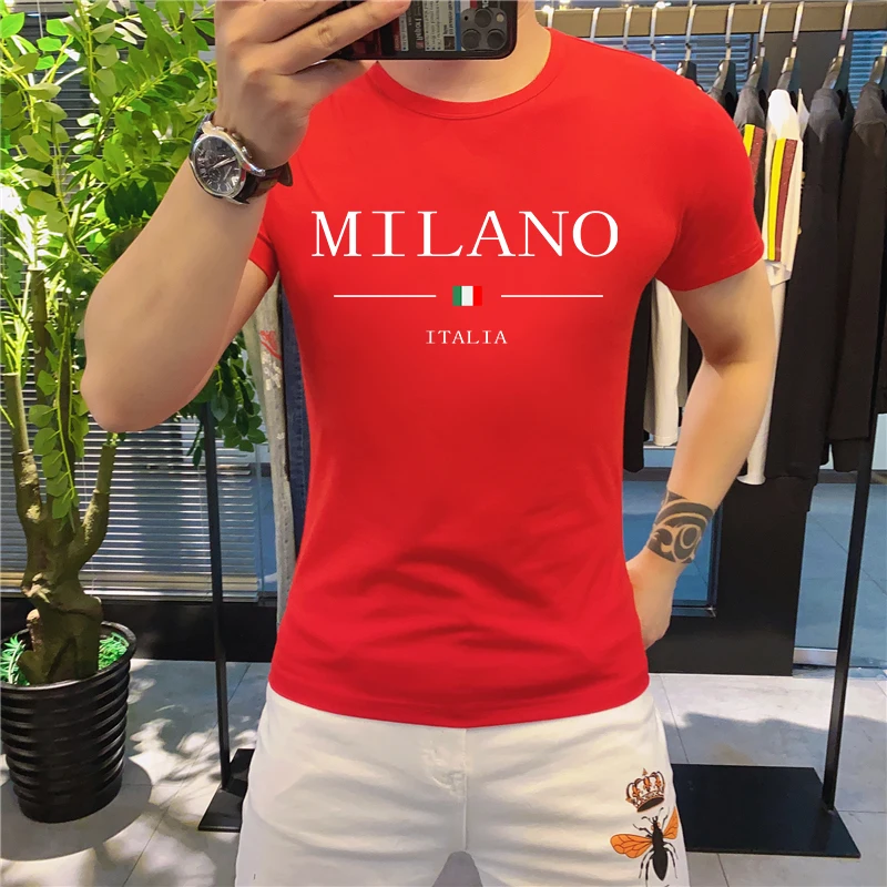 2023 Men\'s Summer T-shirt Luxury Letters Bear Print Cotton Short Sleeve Tees Solid Color Summer Wear Streetwear