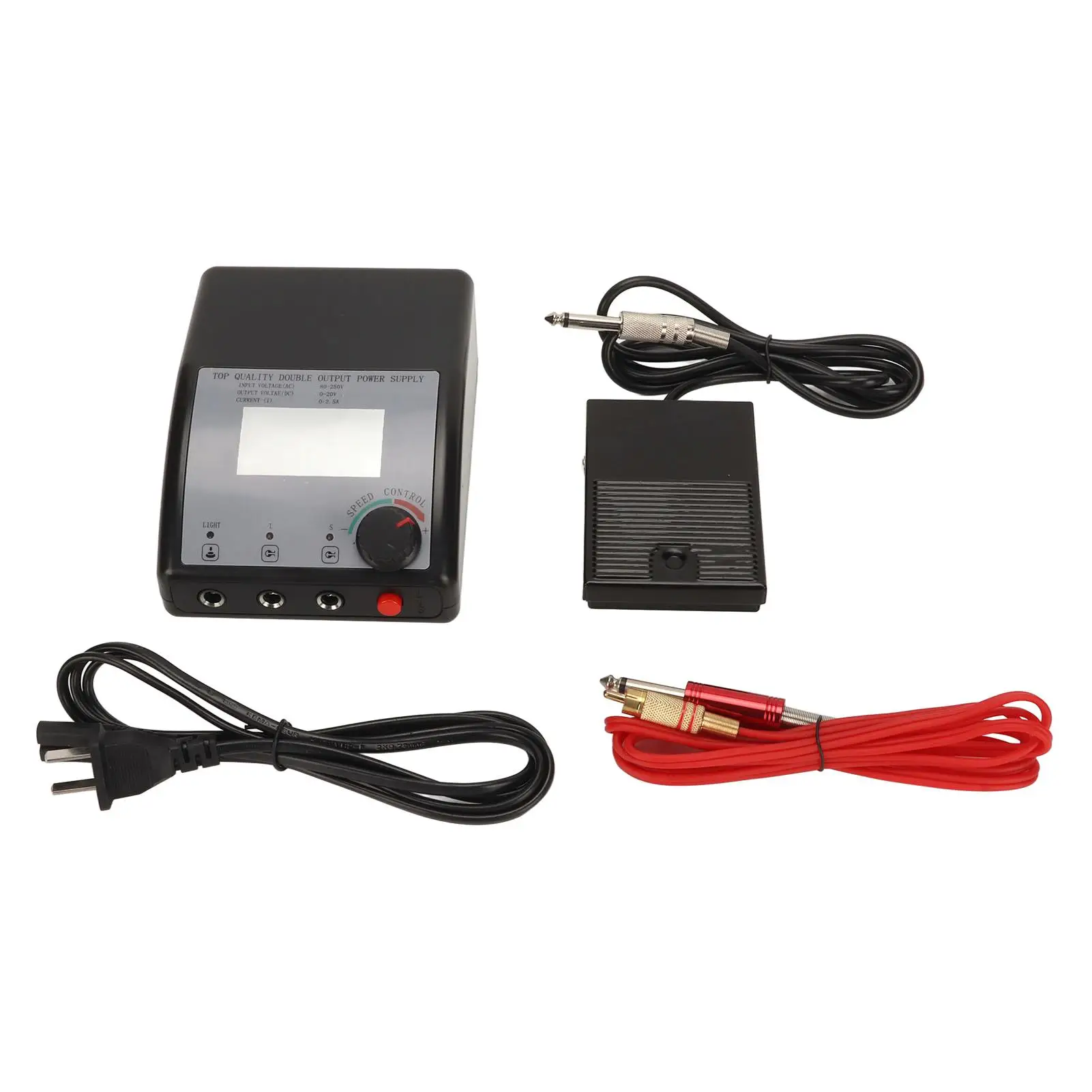 

Professional Tattoo Power Supply Kit - 4pcs Alloy Shader Liner, Complete with Silicone Clip Cord and Pedal Set