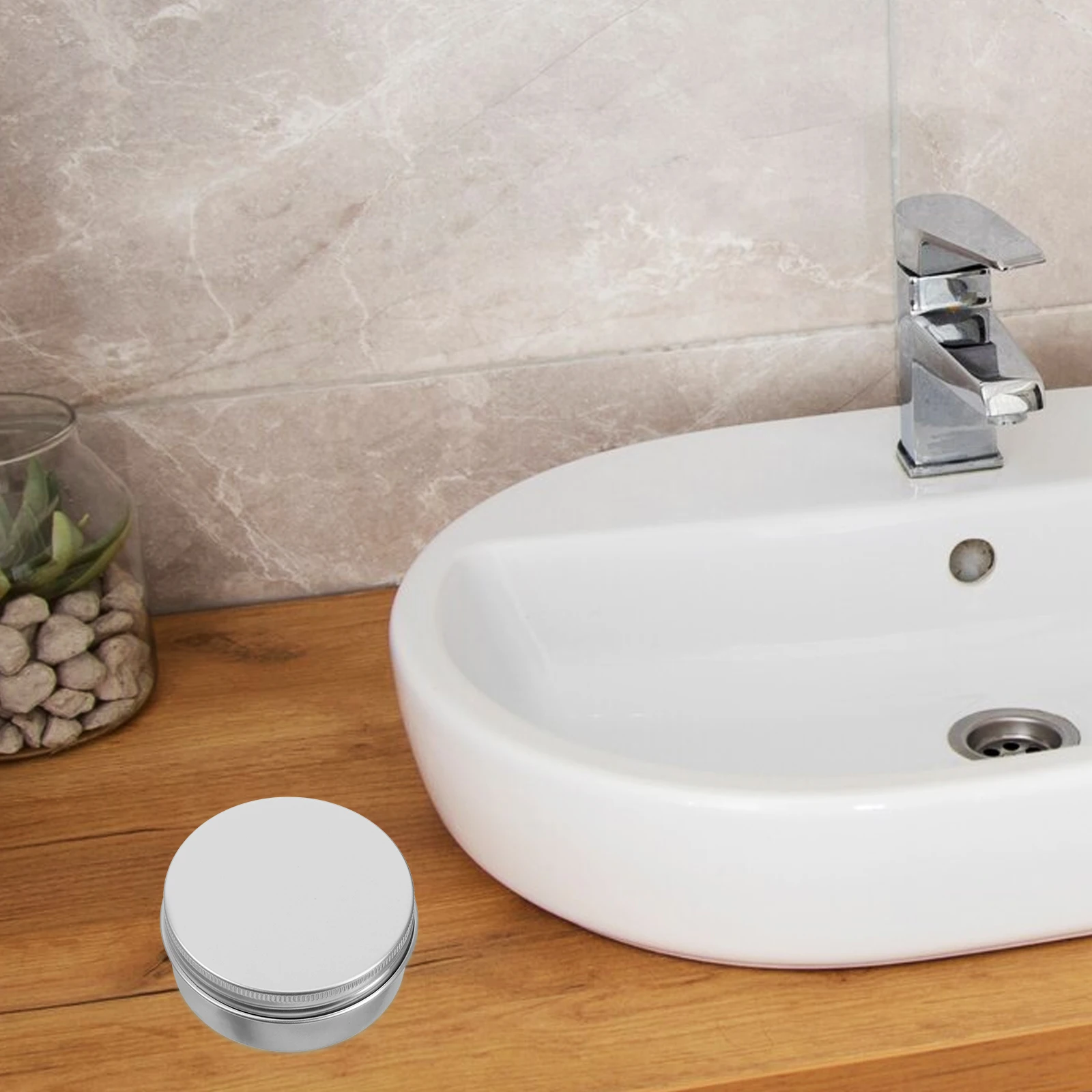 

4Pcs Aluminum Cream Jars Round Screw-Top Containers Small Refillable Boxes for Jewelry Lip Balm and Candy