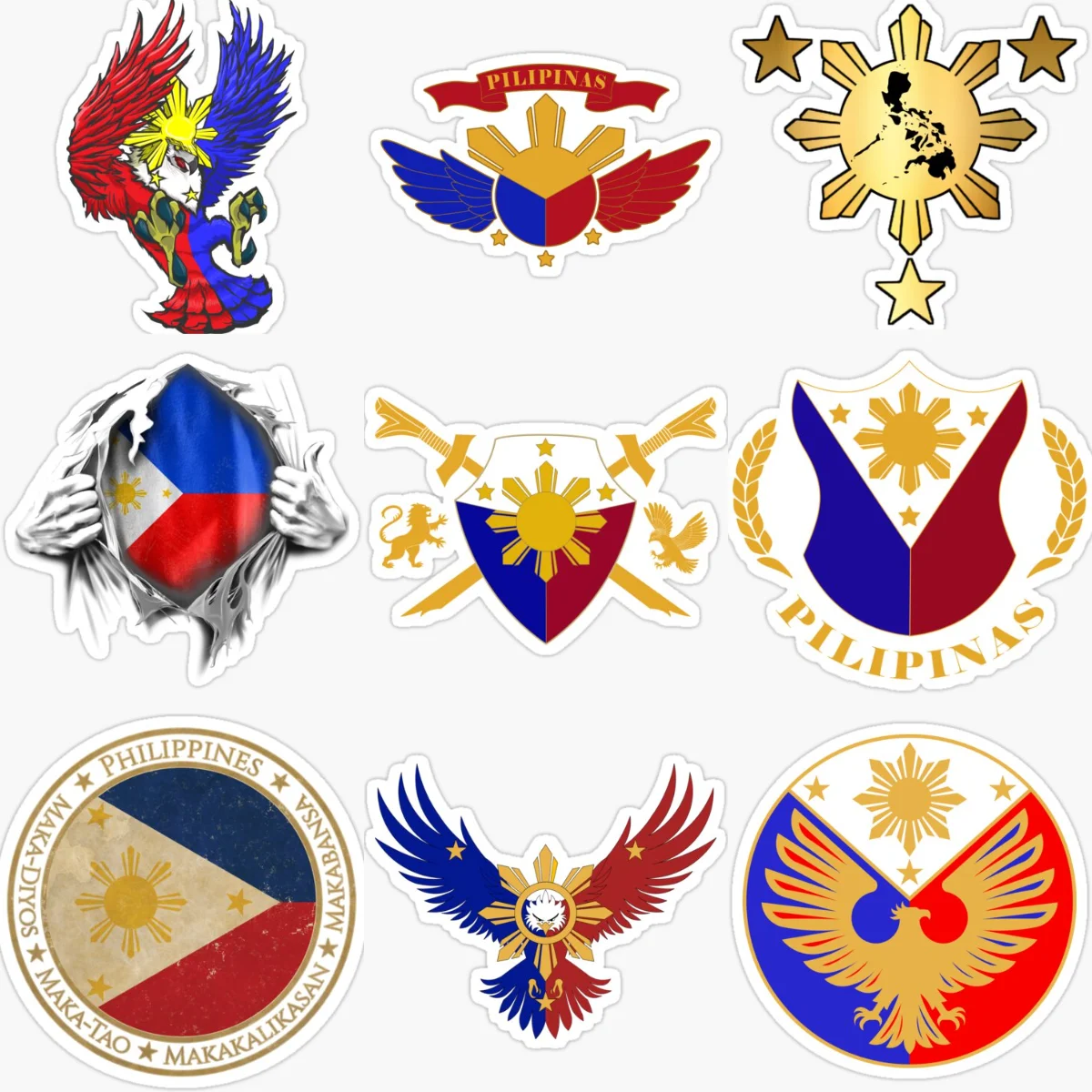 

Philippine Flag Map National Emblem Sun Eagle Creative Stickers for Car Motorcycle Window Fridge Wall Decoration Accessories