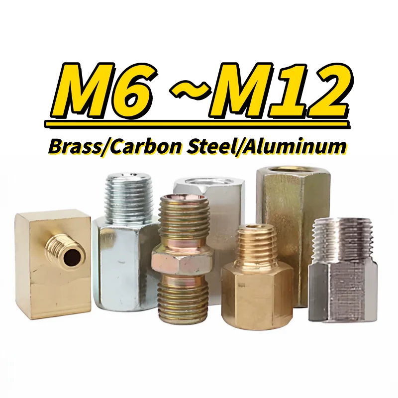 M6 M8 Male Female Elbow 90 Degree Block M10 M12 Brass Pipe Fitting Connector Compreesion Fitting Oil Lubrication