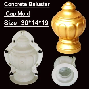 Concrete Baluster Cap Mold, Lotus Vase Shape Plastic Mould, Garden Fence Post Top Cement Casting Mould for Balcony Courtyard Dec