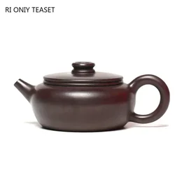 140ml Yixing Purple Clay Teapots Famous Handmade Tea Pot Raw Ore Black Zhu Mud Beauty Kettle Chinese Zisha Tea Set Teaware