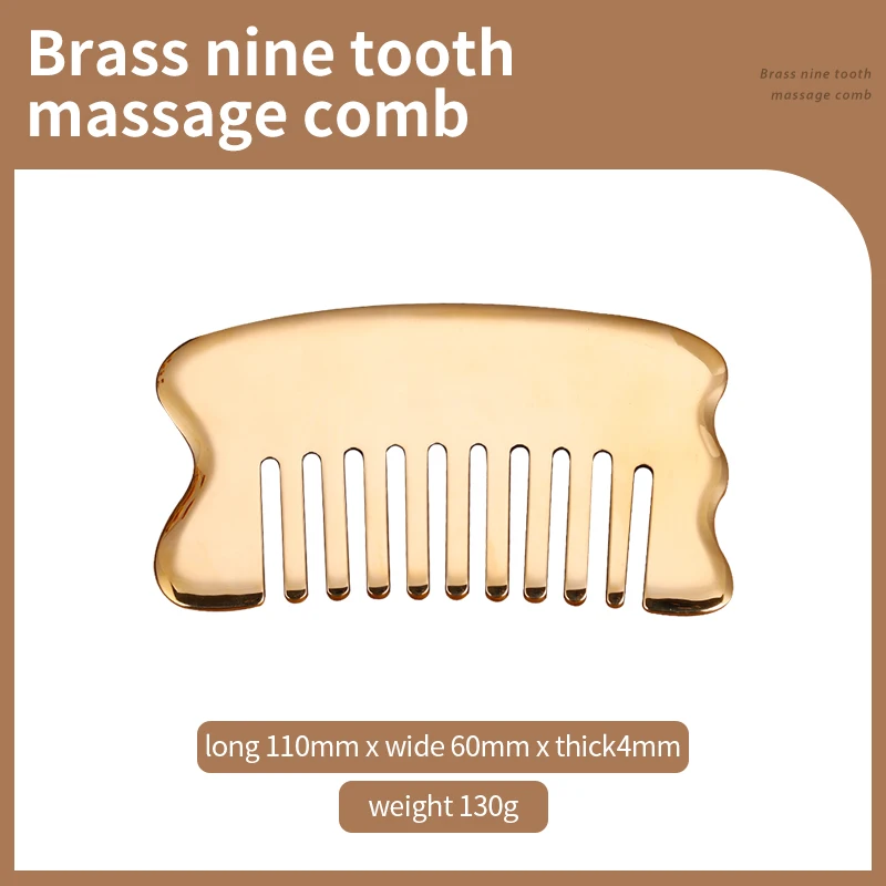 Free custom logo nine-tooth comb guasha with comb relaxing Shiatsu comb portable massage tool