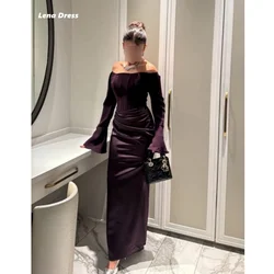 Lena Fish Tail Prom Dresses Square Collar Long Sleeves Wedding Party Dress Ground Length Women Evening Dress Custom Made Special