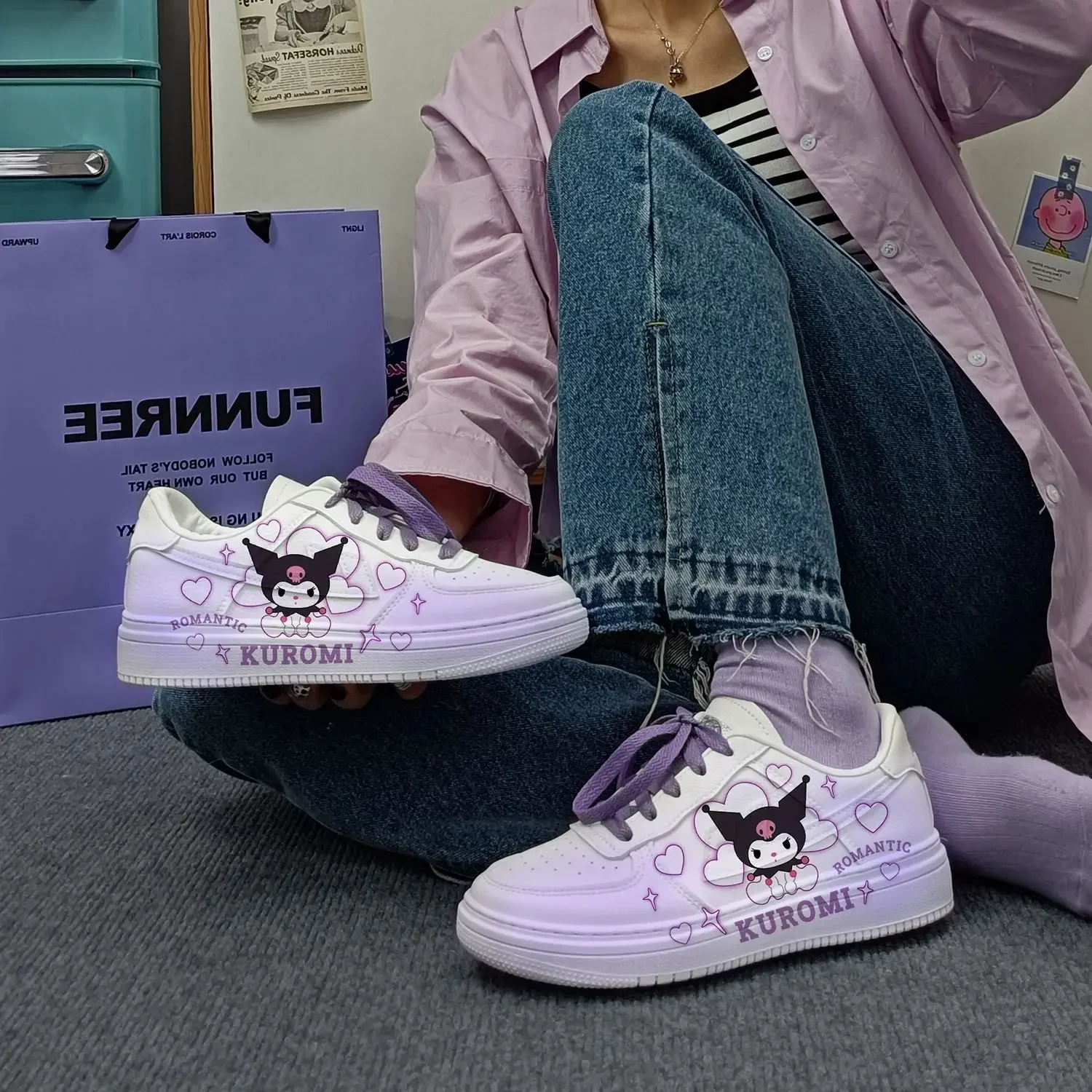 

Original women cartoon Kuromi princess cute Casual shoes sports shoes girlfriend gift