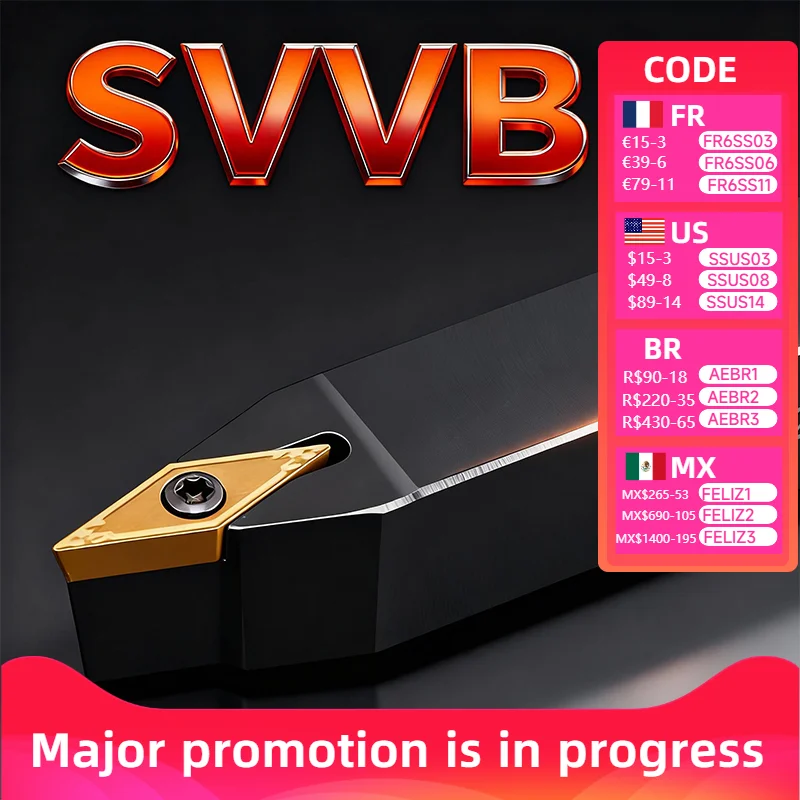 

External Turning Tool SVVBN SVVBN1212 SVVBN1616 SVVBN2020 SVVBN2525 Cutter Bar CNC Lathe Bar Turning Holder