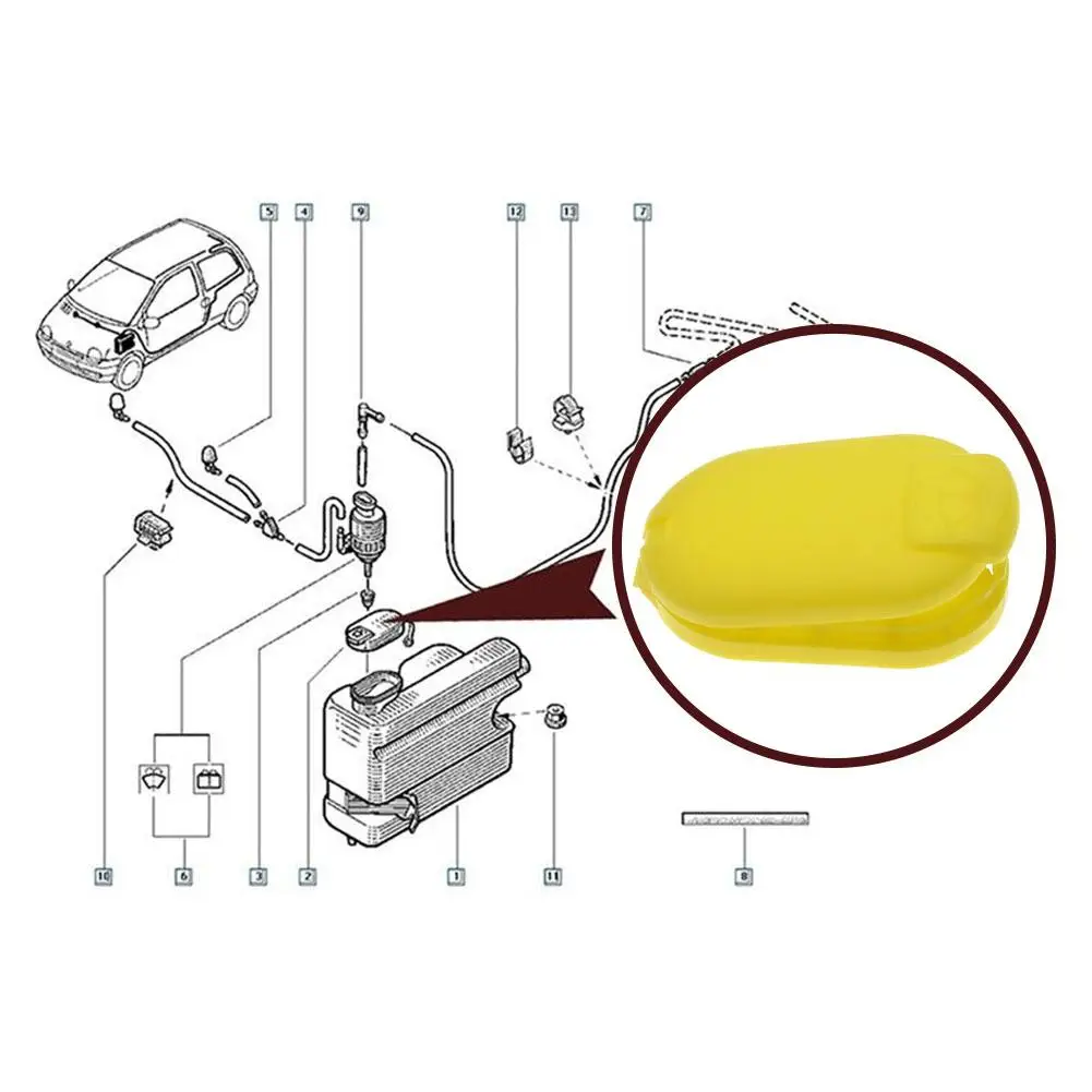 Tapa de depósito de líquido para parabrisas de coche, accesorio para Renault Tracic Megane Scenic, 8200226894