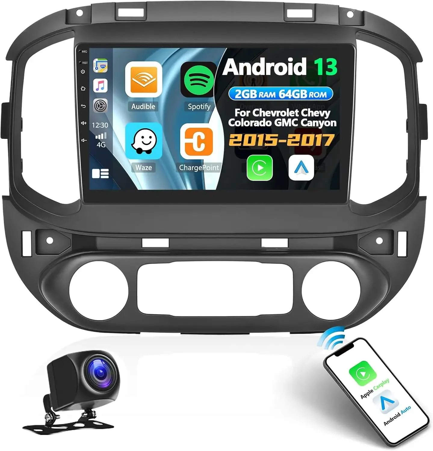 

9 Inches Android 13 GPS Navi Carplay Car Radio Stereo Compatible for Chevrolet Colorado 2015-2017