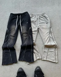 Y2k Baggy Pants Vintage hochwertige Reiß verschluss gespleißt gestreifte Freizeit hose Hip Hop Streetwear Harajuku Männer Frauen weites Bein Hosen